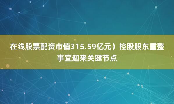 在线股票配资市值315.59亿元）控股股东重整事宜迎来关键节点